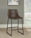 Michelle Upholstered Counter Chair Brown (Set of 2)