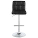 Lenny Upholstered Adjustable Bar Stool Black (Set of 2)