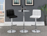 Lenny Upholstered Adjustable Bar Stool Black (Set of 2)