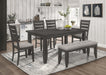 Dalila Fabric Upholstered Wood Dining Bench Dark Grey