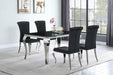 Carone 5-piece 61-inch Rectangular Black Glass Dining Set Black