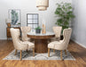 Ortega Round 46-inch Marble Top Wood Dining Table Natural
