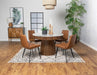Ortega Round 46-inch Marble Top Wood Dining Table Natural