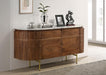 Ortega 4-door Marble Top Sideboard Buffet Cabinet Natural