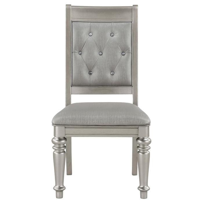 Bling Game 7-piece Rectangular Dining Set Metallic Platinum