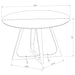 Gwynn Round 51-inch Marble Stainless Steel Dining Table Gold