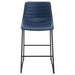 Zuni Faux Leather Upholstered Counter Chair Blue (Set of 2)
