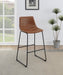 Zuni Faux Leather Upholstered Bar Chair Saddle (Set of 2)