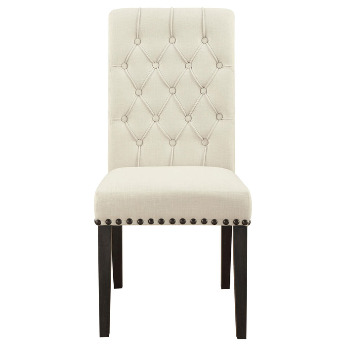 Alana Fabric Upholstered Dining Side Chair Beige (Set of 2)