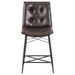 Aiken Upholstered Tufted Counter Chair Brown (Set of 2)