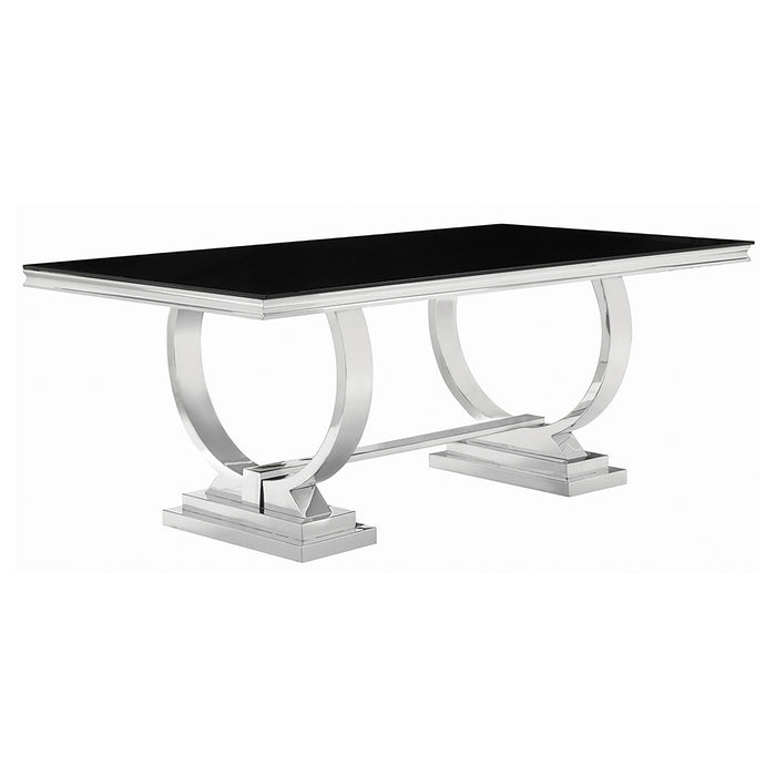 Antoine 5-piece Rectangular Glass Top Dining Set Chrome
