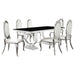 Antoine 7-piece Rectangular Glass Top Dining Set Chrome