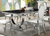 Antoine Rectangular 95-inch Glass Top Dining Table Black