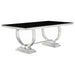 Antoine Rectangular 95-inch Glass Top Dining Table Black