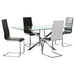 Carmelo 5-piece Rectangular Glass Top Dining Set Chrome