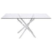 Carmelo 5-piece Rectangular Glass Top Dining Set Chrome