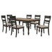Bridget 7-piece Rectangular Dining Set Charcoal Sand Through