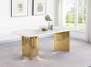 Tevlin Rectangular 79-inch Marble Top Dining Table White