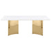 Tevlin Rectangular 79-inch Marble Top Dining Table White