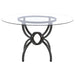 Aviano Round 48-inch Glass Top Metal Dining Table Gunmetal