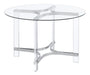 Keeling 5-piece Round Glass Top Acrylic Dining Set Chrome
