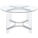 Keeling 47-inch Round Glass Top Acrylic Dining Table Chrome