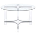 Keeling 47-inch Round Glass Top Acrylic Dining Table Chrome