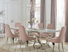 Antoine 7-piece Rectangular Glass Top Dining Table Set Pink