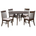 Everton 5-piece Round 53-inch Dining Table Set Dark Walnut