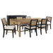 Arini 7-piece Extension Leaf Dining Table Set Sand Wash and Black