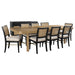 Arini 9-piece Extension Leaf Dining Table Set Sand Wash and Black