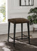 Alvaro Leather Upholstered Counter Stool Brown (Set of 2)