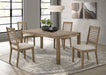 Scottsdale 5-piece Rectangular Dining Set Brown Washed