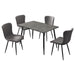 Horizon 5-piece Dining Set with Extension Table Grey