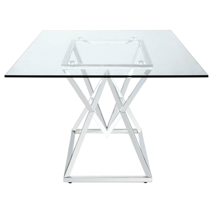Beaufort 5-piece Rectangular Dining Set Chrome and Grey