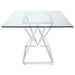 Beaufort 5-piece Rectangular Dining Set Chrome and Grey
