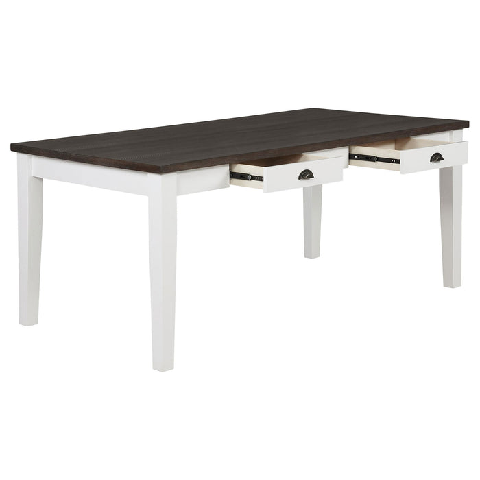 Kingman 7-piece Rectangular Dining Set Espresso and White