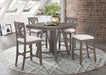Athens Round 60-inch Drop Leaf Counter Dining Table Grey