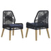 Nakia Woven Rope Dining Side Chairs Dark Navy (Set of 2)