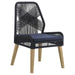 Nakia Woven Rope Dining Side Chairs Dark Navy (Set of 2)