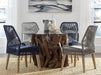 Nakia Woven Rope Dining Side Chairs Dark Navy (Set of 2)