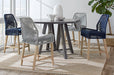 Nakia Woven Rope Counter Chair with Cushion Navy (Set of 2)