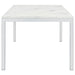 Athena Rectangular 64-inch Faux Marble Dining Table Chrome