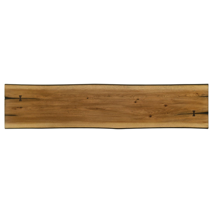 Bexley Wood Dining Bench Natural Honey and Smokey Black