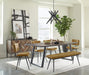 Misty Leather Upholstered Dining Bench Antique Camel