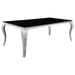 Carone 5-piece 81-inch Rectangular Black Glass Dining Set Blue