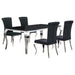 Carone 5-piece 81-inch Rectangular Black Glass Dining Set Black