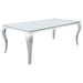 Carone 5-piece 81-inch Rectangular White Glass Dining Set Blue