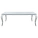 Carone 5-piece 81-inch Rectangular White Glass Dining Set Blue