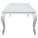 Carone Rectangular 81-inch Glass Top Dining Table White